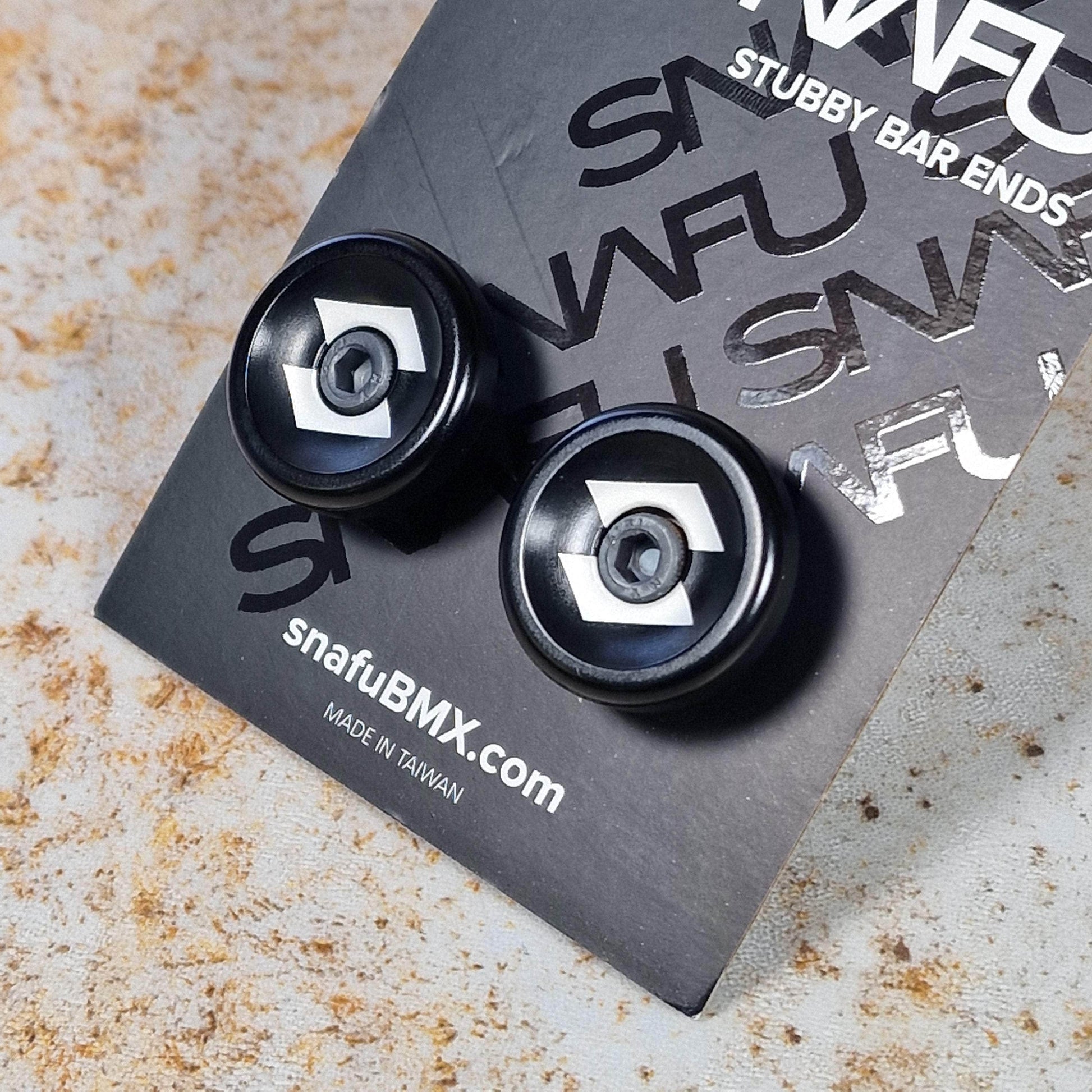 Snafu BMX Parts Black Snafu Stubby Alloy Bar Ends