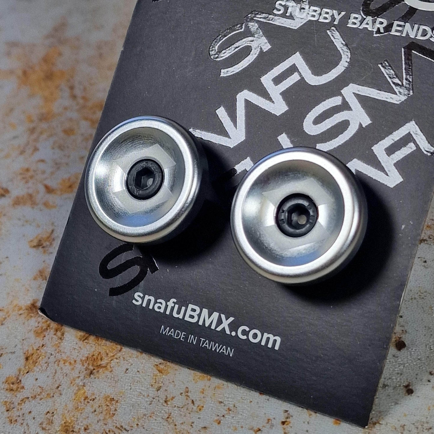 Snafu BMX Parts Polished Snafu Stubby Alloy Bar Ends