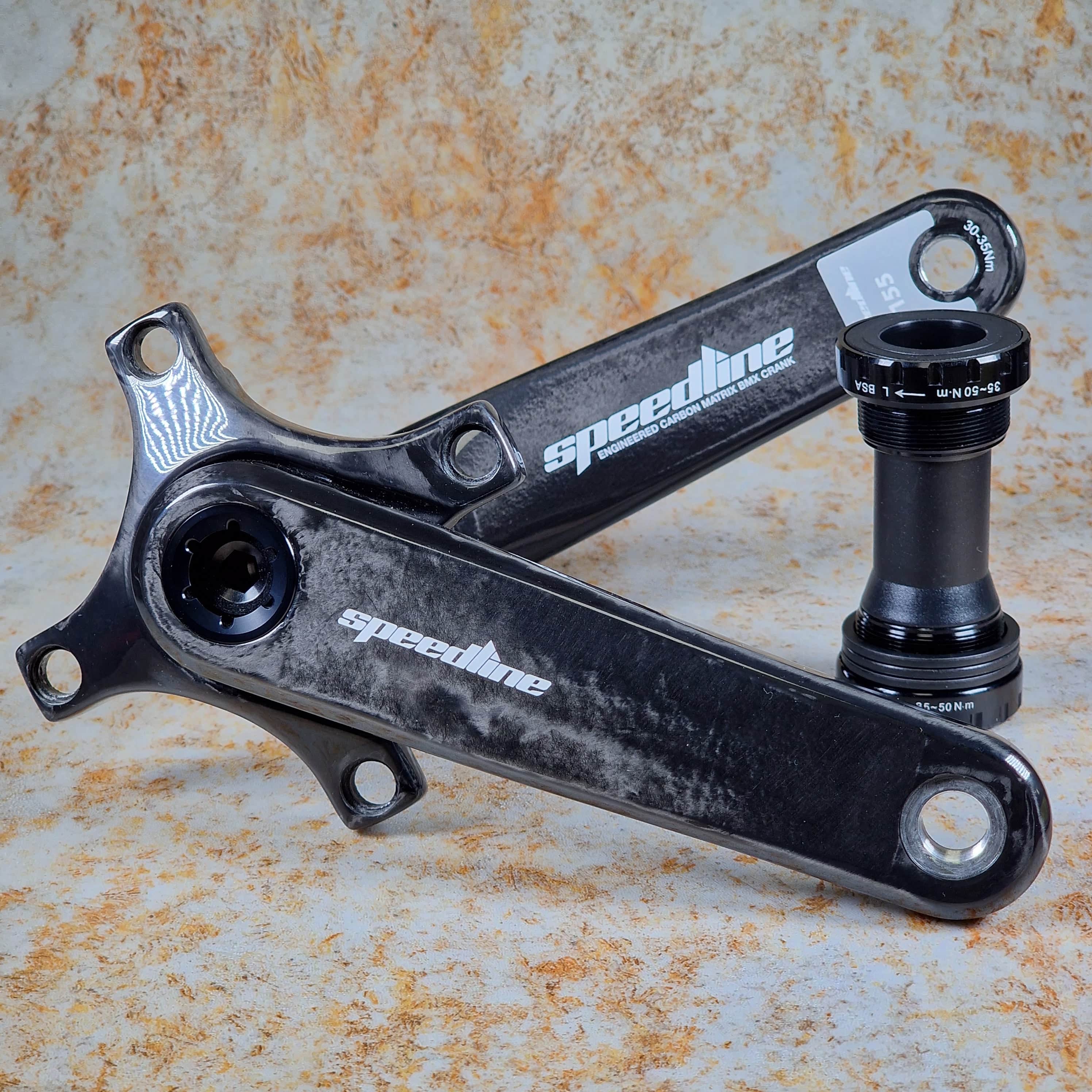 Speedline Mini Carbon Fibre Hollow BMX Race Cranks | Alans BMX