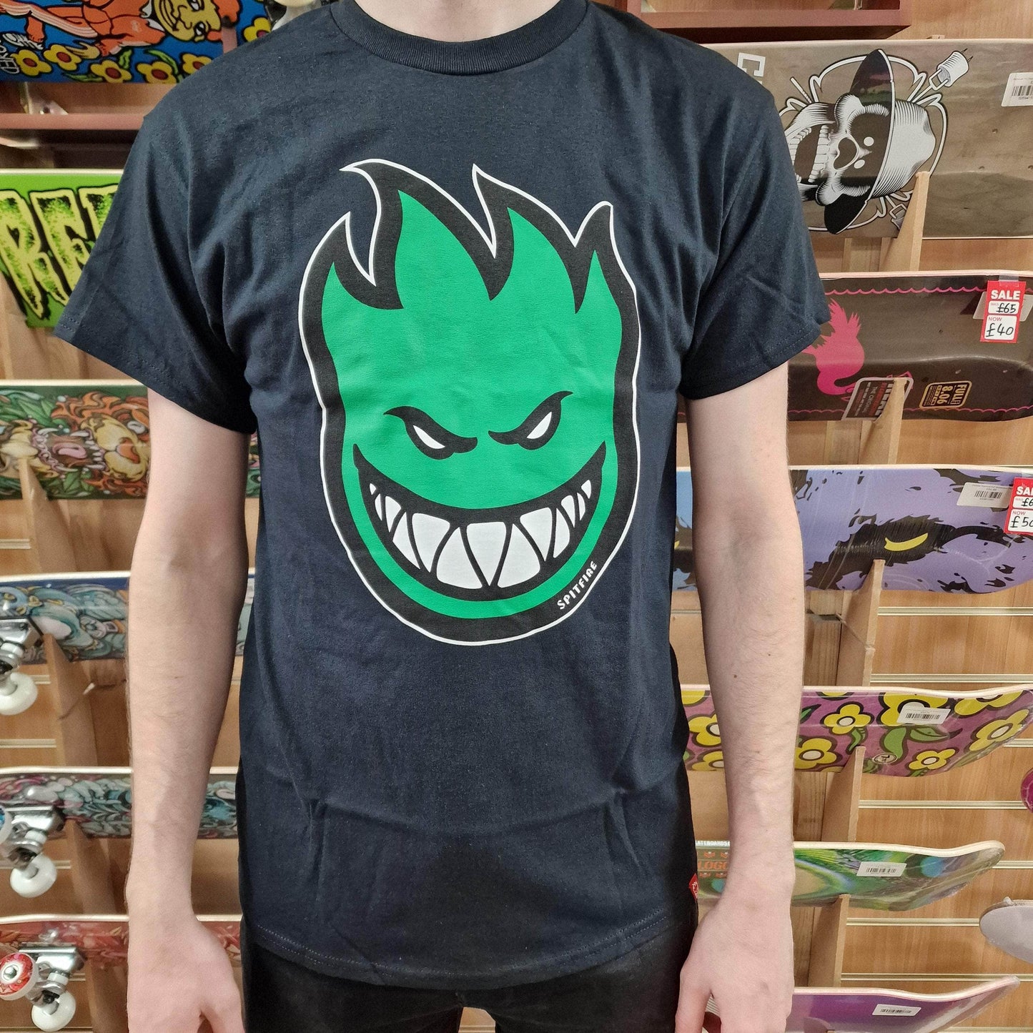 Spitfire Clothing & Shoes Spitfire Bighead Fill T-shirt Black / Green