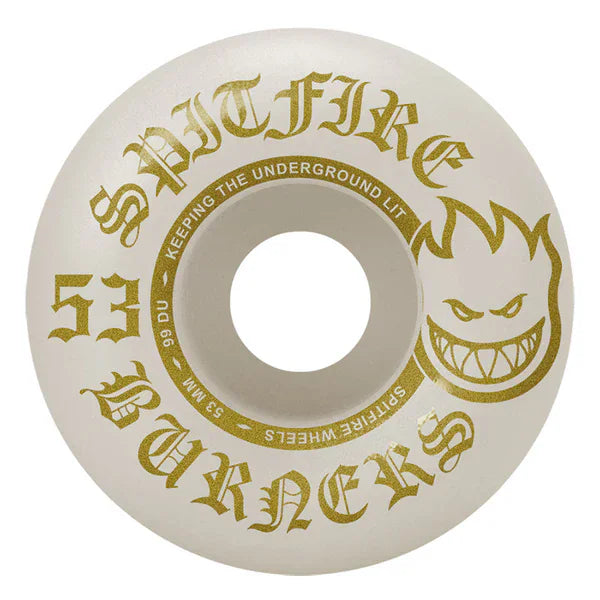 Spitfire Skateboards White / 53mm Spitfire Burner Bighead 99A White Skateboard Wheels