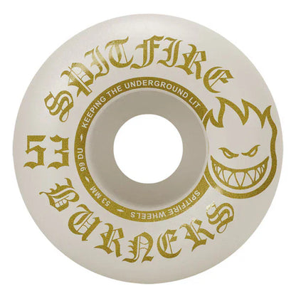 Spitfire Skateboards White / 53mm Spitfire Burner Bighead 99A White Skateboard Wheels
