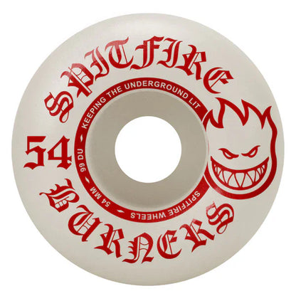 Spitfire Skateboards White / 54mm Spitfire Burner Bighead 99A White Skateboard Wheels