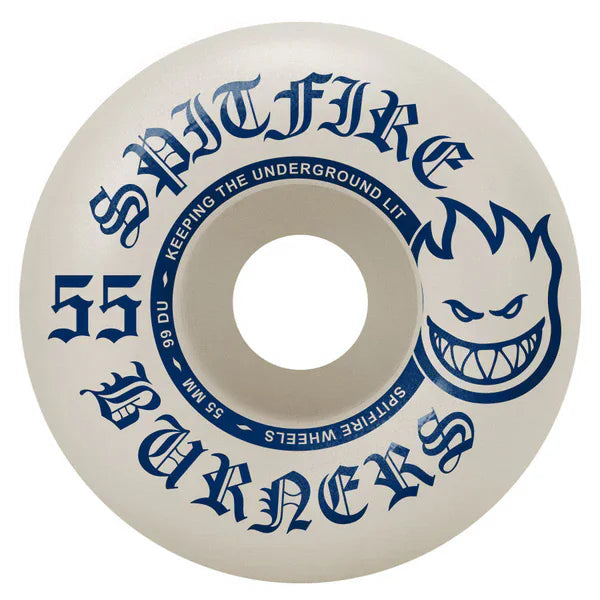 Spitfire Skateboards White / 55mm Spitfire Burner Bighead 99A White Skateboard Wheels