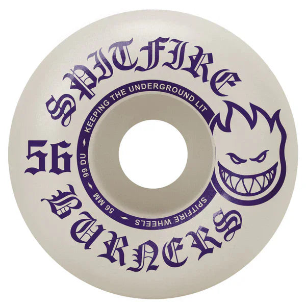 Spitfire Skateboards White / 56mm Spitfire Burner Bighead 99A White Skateboard Wheels