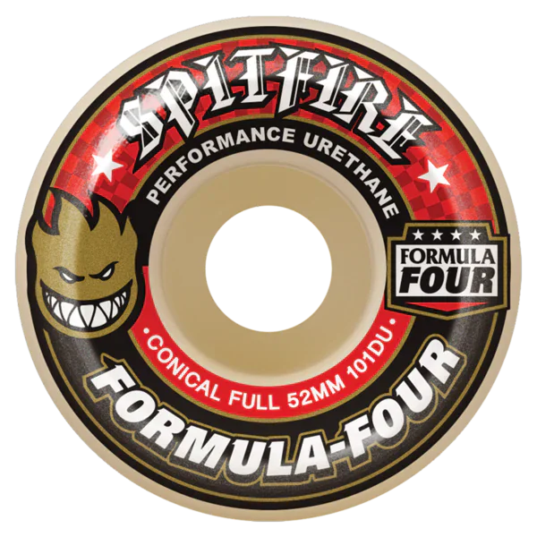 Spitfire Skateboards Spitfire F4 101 Conical Full Natural / Red Skateboard Wheels