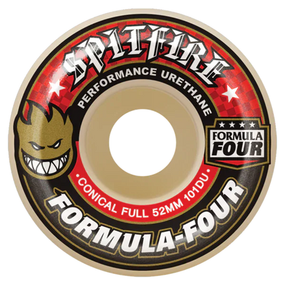 Spitfire Skateboards Spitfire F4 101 Conical Full Natural / Red Skateboard Wheels