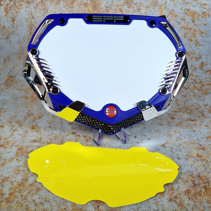 SPP BMX Racing Expert / Blue/Chrome SPP 7 PC Expert High Density PP Number Plate System