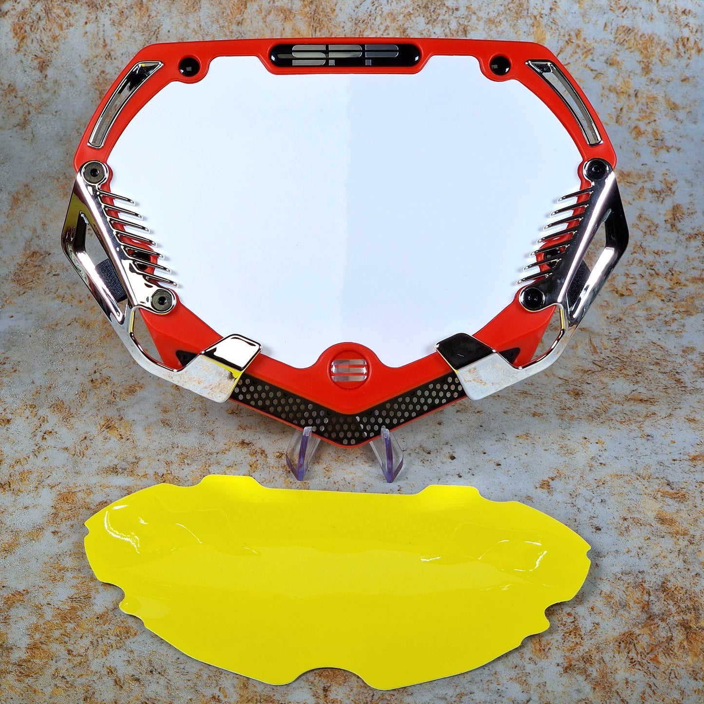 SPP BMX Racing Expert / Red/Chrome SPP 7 PC Expert High Density PP Number Plate System