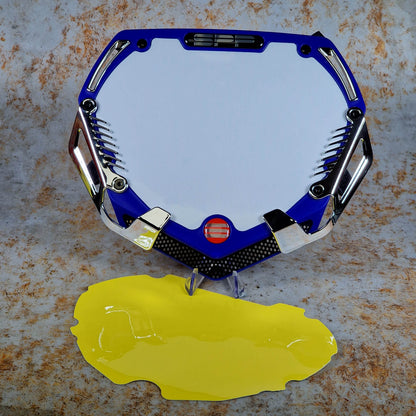 SPP BMX Racing Pro / Blue/Chrome SPP 7 PC Pro High Density PP Number Plate System