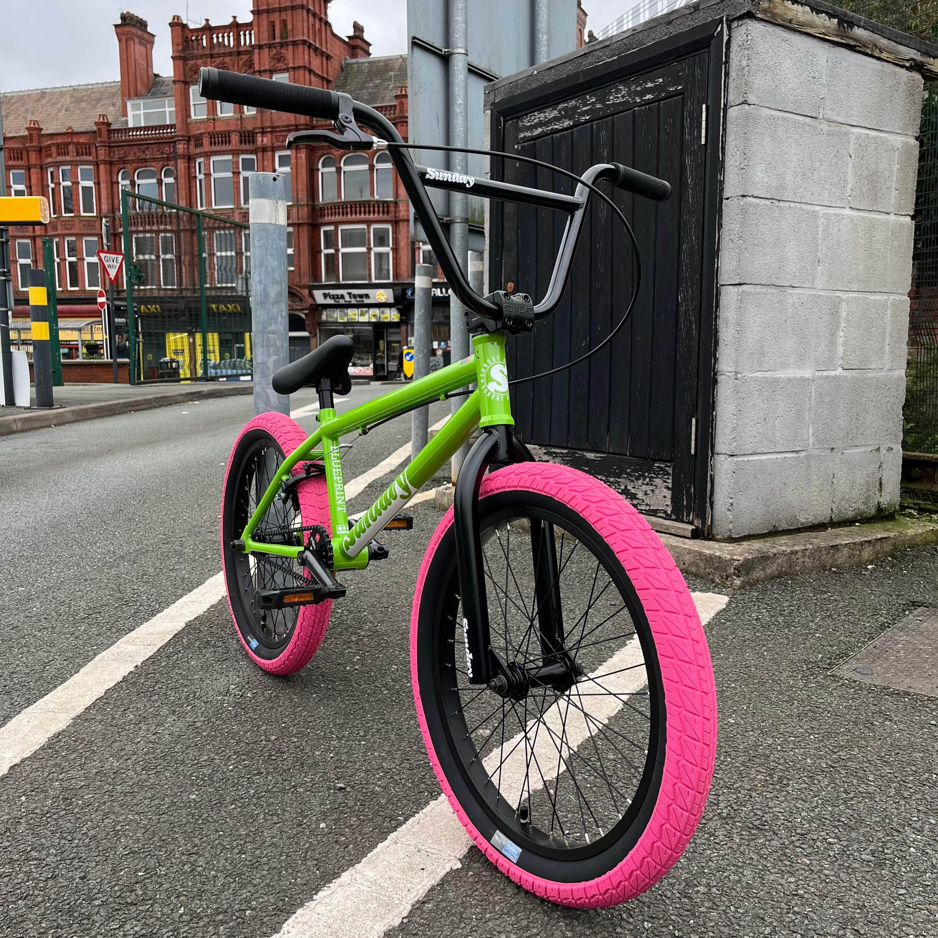 Sunday Blueprint 20.5 TT Bike Gloss Watermelon Pink Tyres Alans BMX