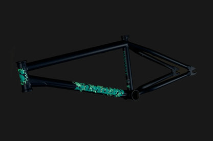 Sunday BMX Parts Sunday Darkwave Frame Matte Midnight Blue w/ Green Eel Stickers