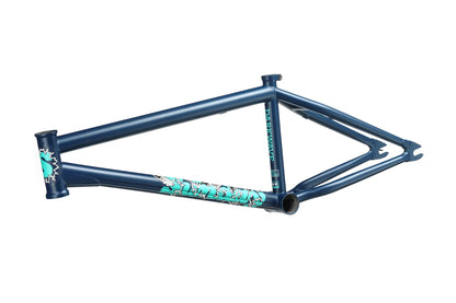 Sunday BMX Parts Sunday Darkwave Frame Matte Midnight Blue w/ Green Eel Stickers