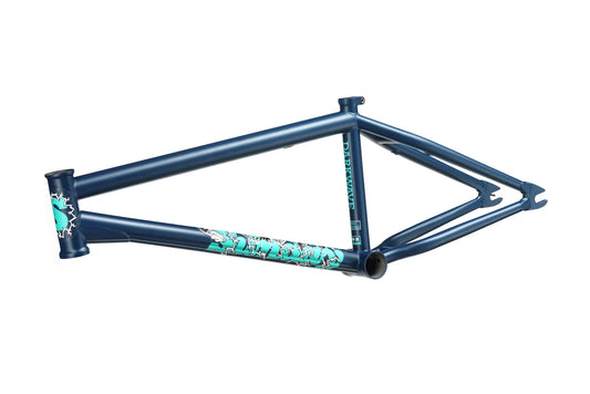 Sunday BMX Parts Sunday Darkwave Frame Matte Midnight Blue w/ Green Eel Stickers