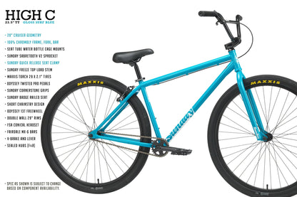 Sunday BMX Bikes Sunday High-C 29 Inch Bike Gloss Surf Blue