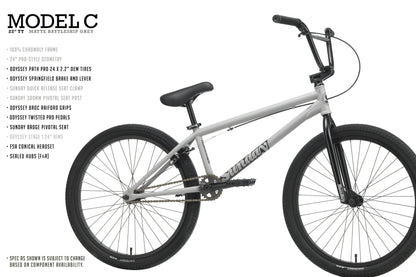 Sunday BMX Bikes Matte Battleship Grey Sunday Model-C 24 Inch Bike Matte Battleship Grey