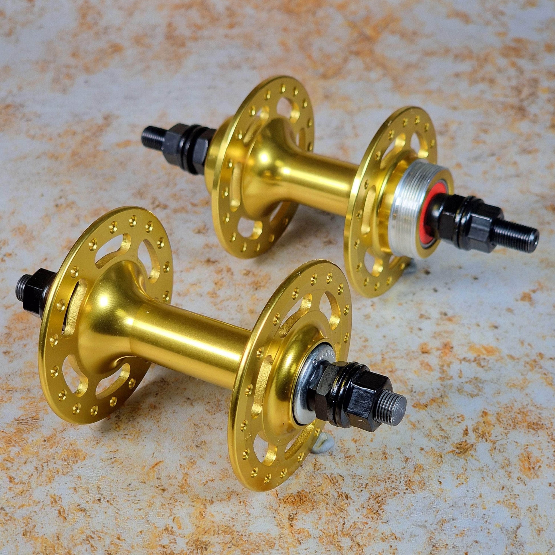Alans BMX Old School BMX Gold Suntour Style - High Flange Old School BMX Hubs Pair