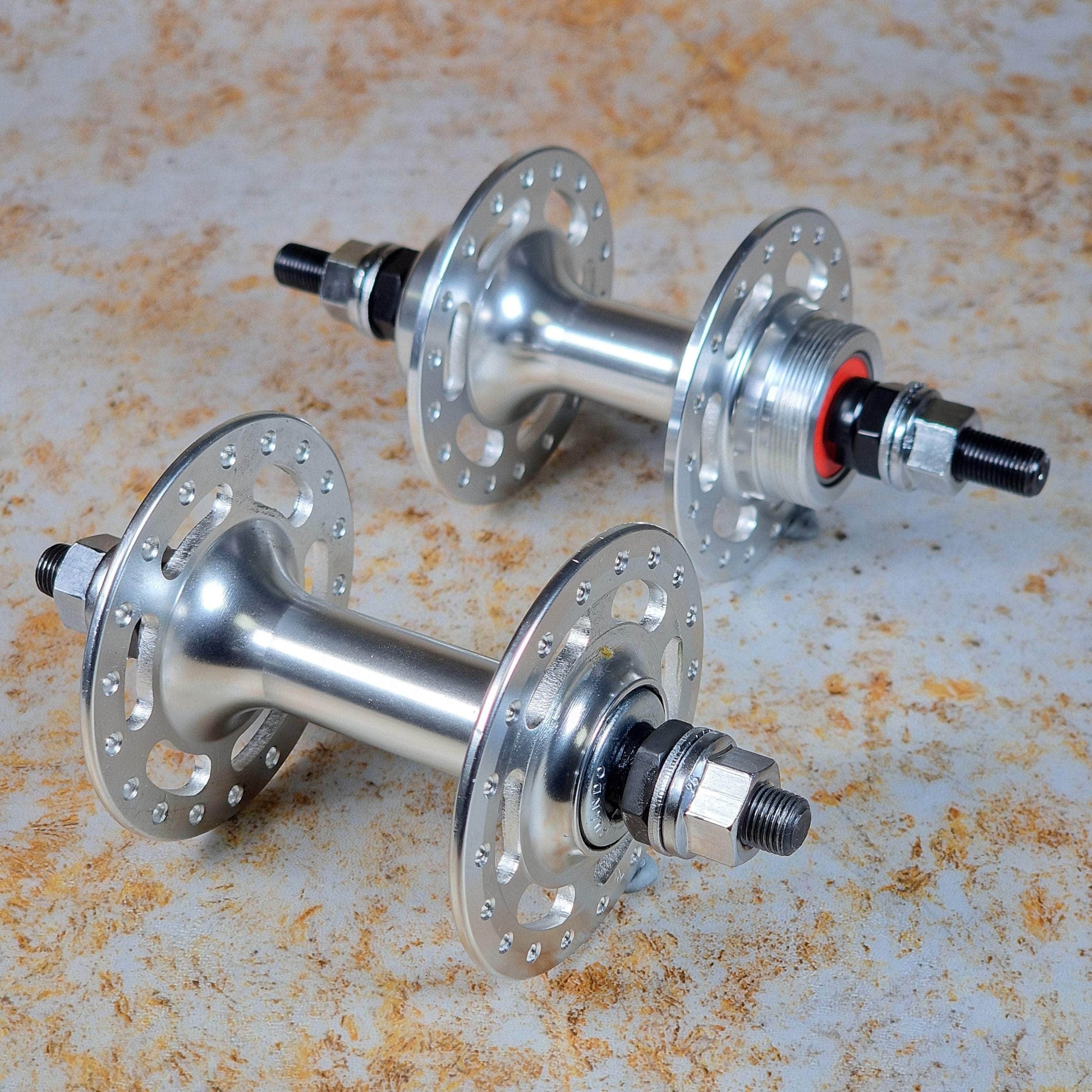 Alans BMX Old School BMX Silver Suntour Style - High Flange Old School BMX Hubs Pair