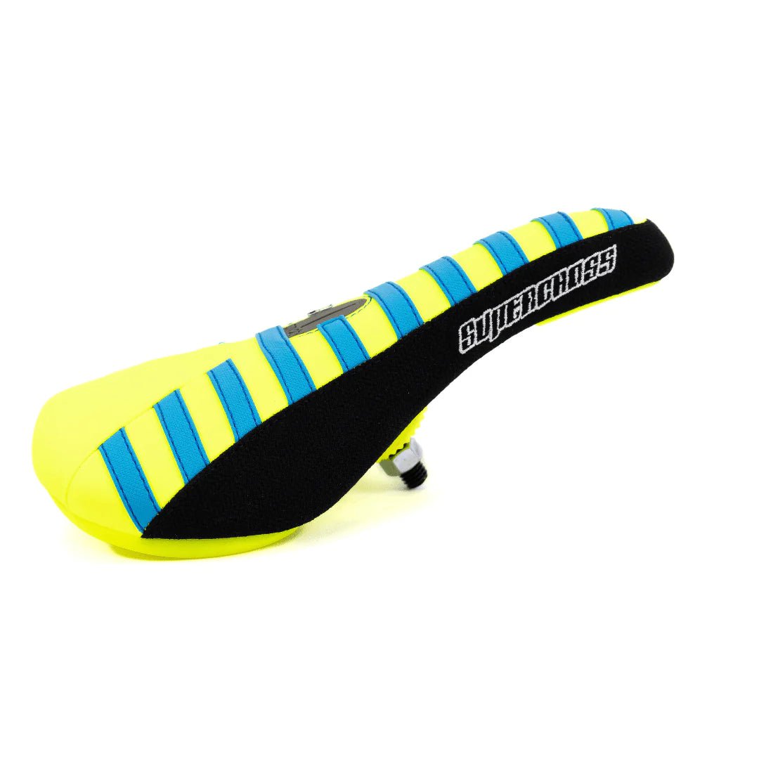 Supercross BMX BMX Racing Legacy / Jeremy Rommel Yellow/Blue Supercross BMX Pro Pivotal Slim BMX Racing Saddle