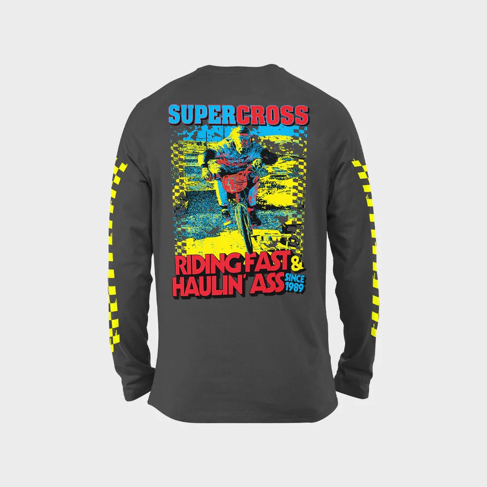 Supercross BMX Supercross BMX Riding Fast and Haul Ass Long Sleeve T-Shirt