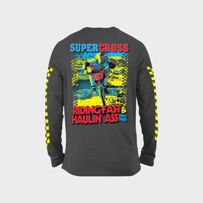 Supercross BMX Supercross BMX Riding Fast and Haul Ass Long Sleeve T-Shirt