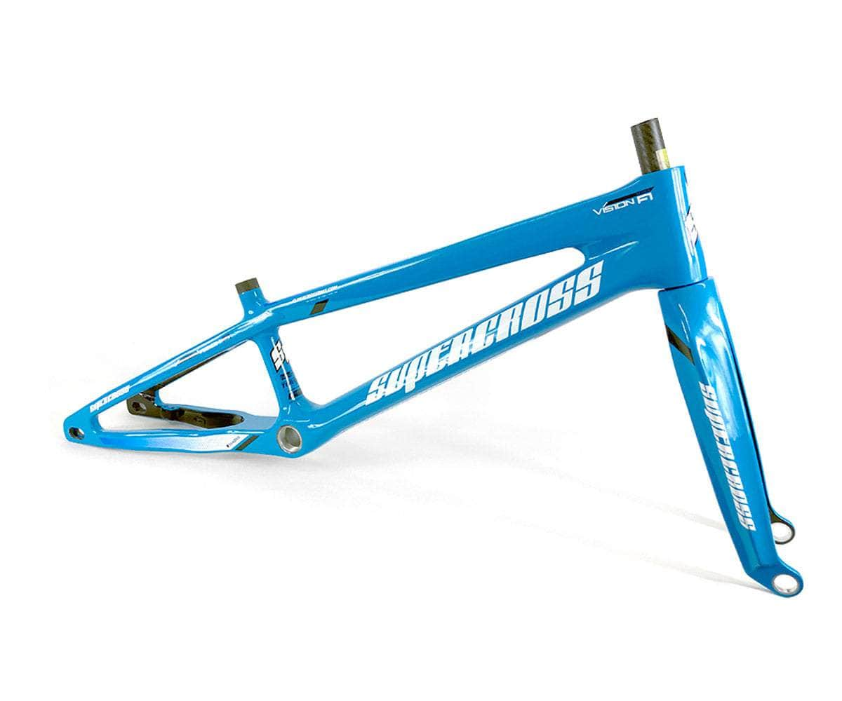 Supercross BMX BMX Racing Mini / Flame Blue / Black Supercross BMX | Vision F1 - Carbon Fiber Racing Chassis