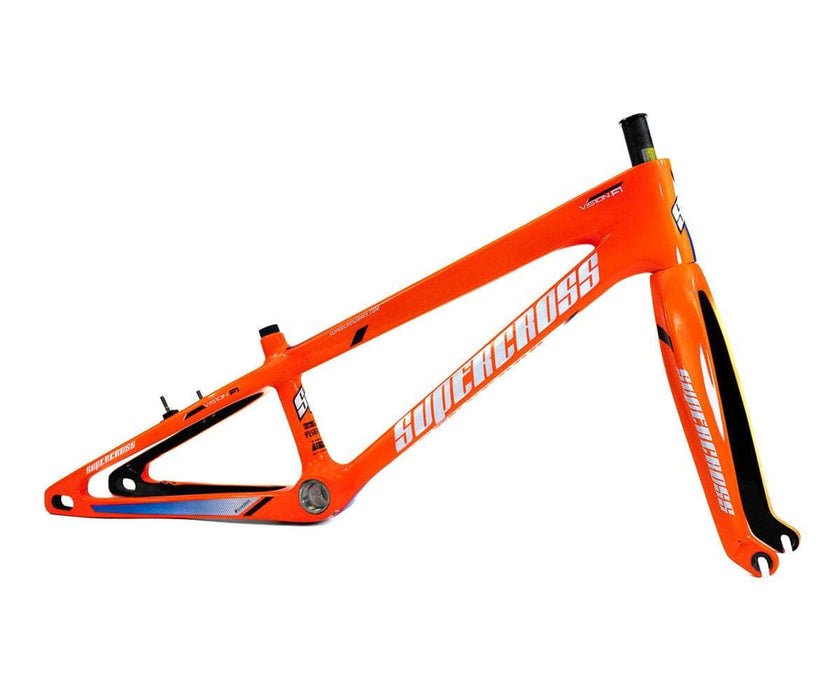 Supercross BMX BMX Racing Mini / Neon Orange / Cyan / Black Supercross BMX | Vision F1 - Carbon Fiber Racing Chassis