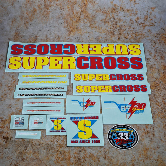 Supercross BMX BMX Parts Yellow / Red Supercross Radaversary SX250 Frame Sticker Set