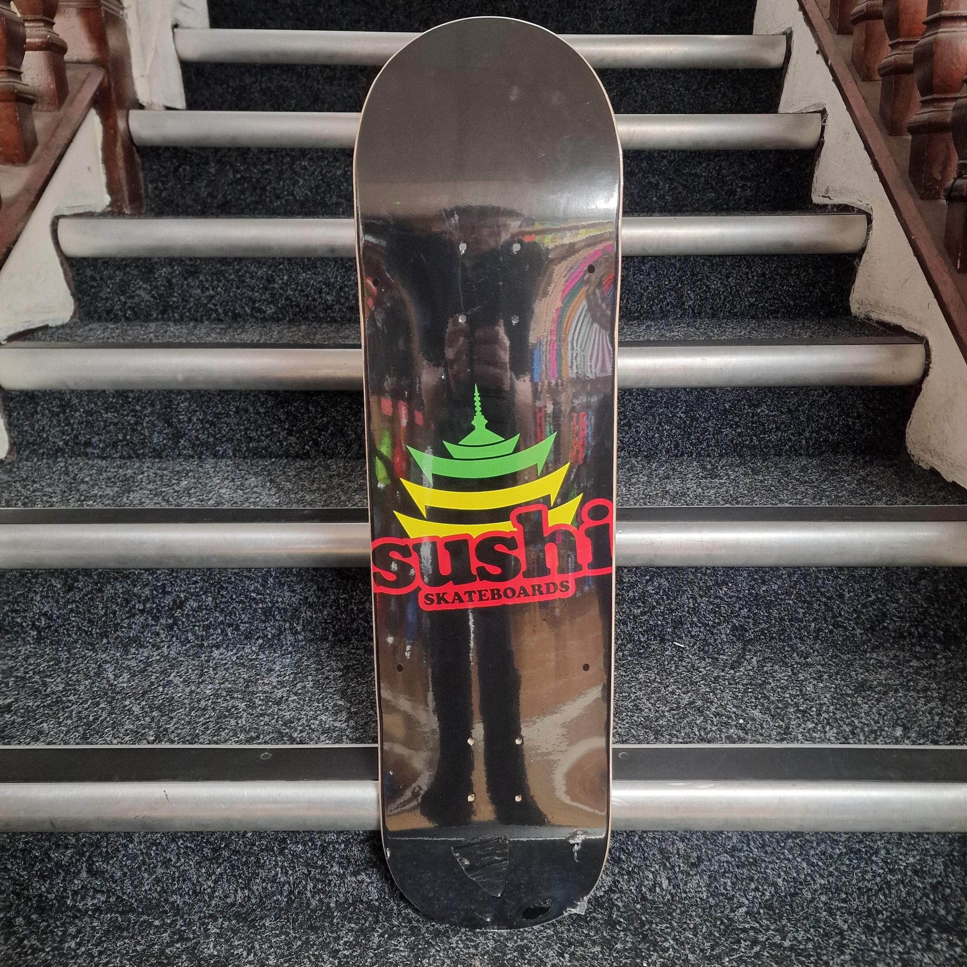 Sushi Skateboards 8.125 Sushi Pagoda Logo Black 8.125" Skateboard Deck