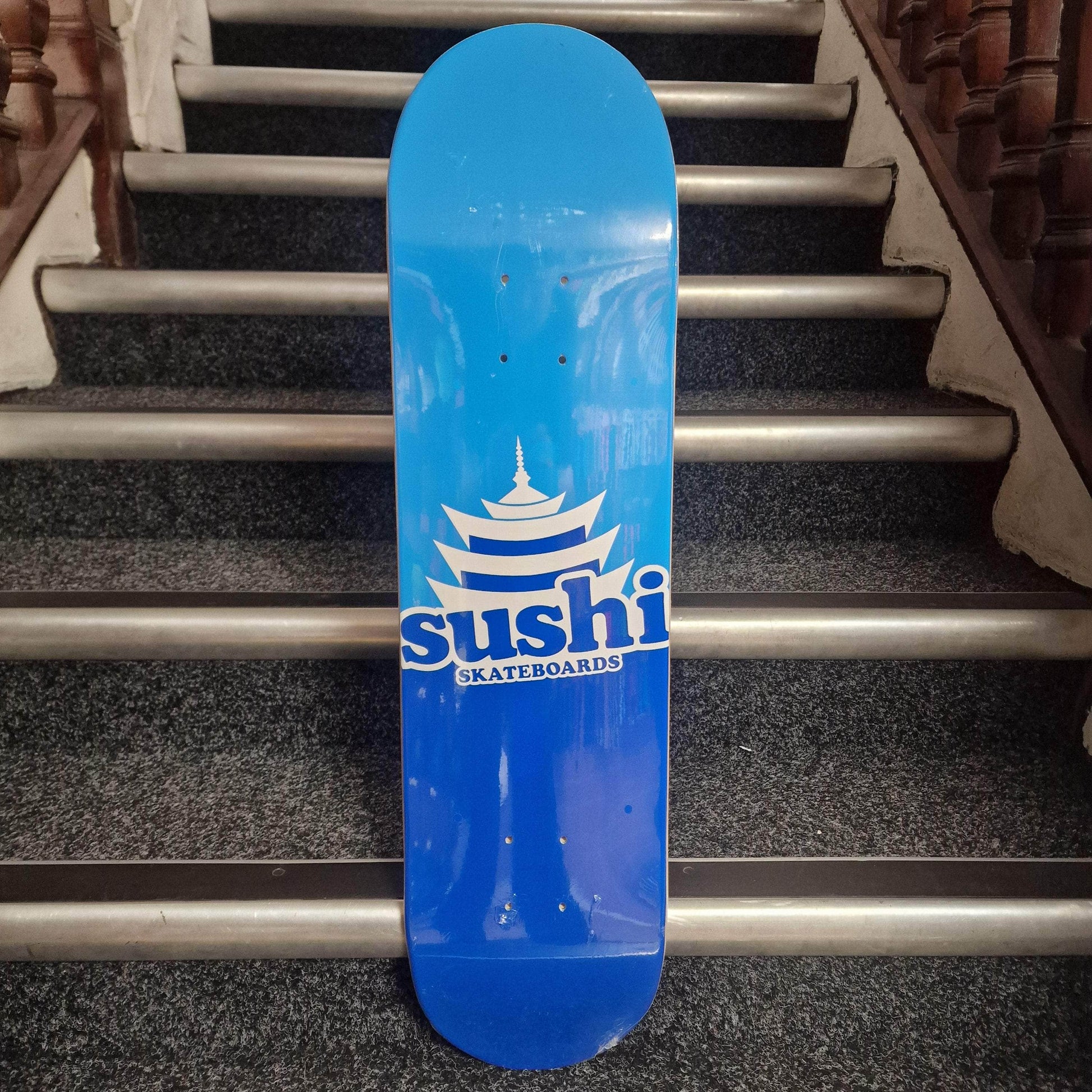 Sushi Skateboards 8.0 Sushi Pagonda Logo Blue 8" Skateboard Deck
