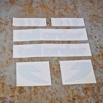Tall Order BMX Parts White Tall Order 315 Frame Stickers