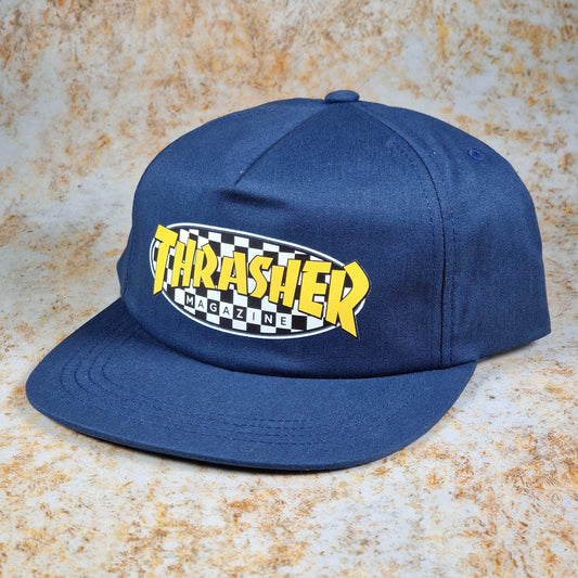 Thrasher Clothing & Shoes Navy Thrasher Checkered Oval Cap Navy