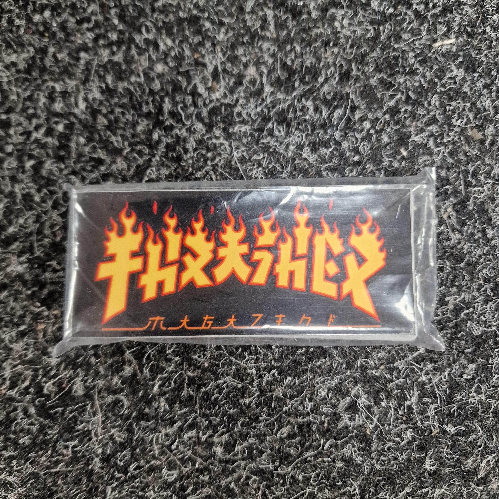 Thrasher Skateboards Thrasher Godzilla Flame Sticker 3.5" Black / Yellow