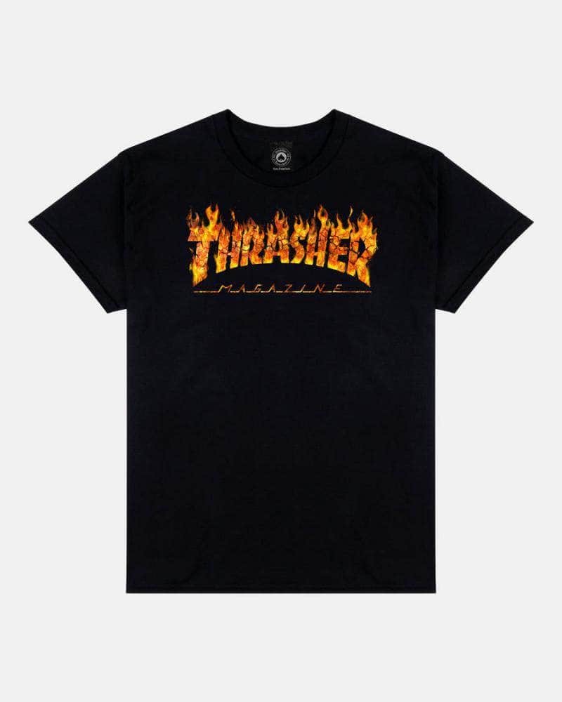 Thrasher Clothing & Shoes Thrasher Inferno T-Shirt Black