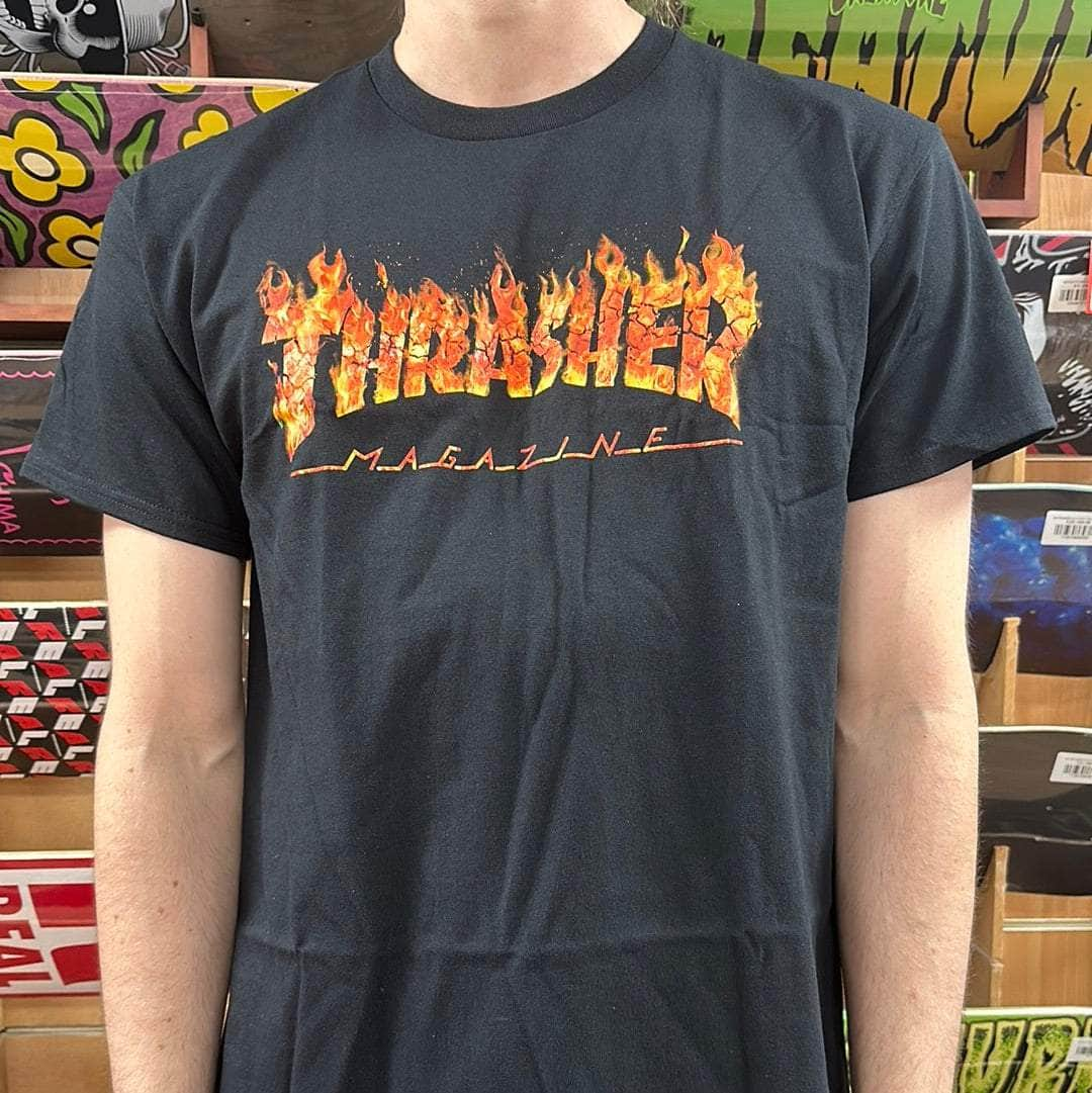 Thrasher Clothing & Shoes Thrasher Inferno T-Shirt Black