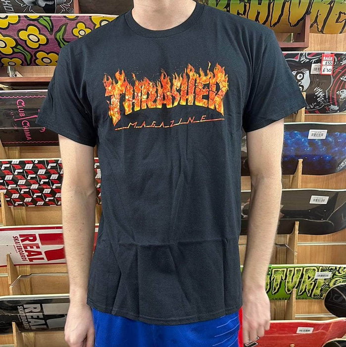 Thrasher Clothing & Shoes Thrasher Inferno T-Shirt Black