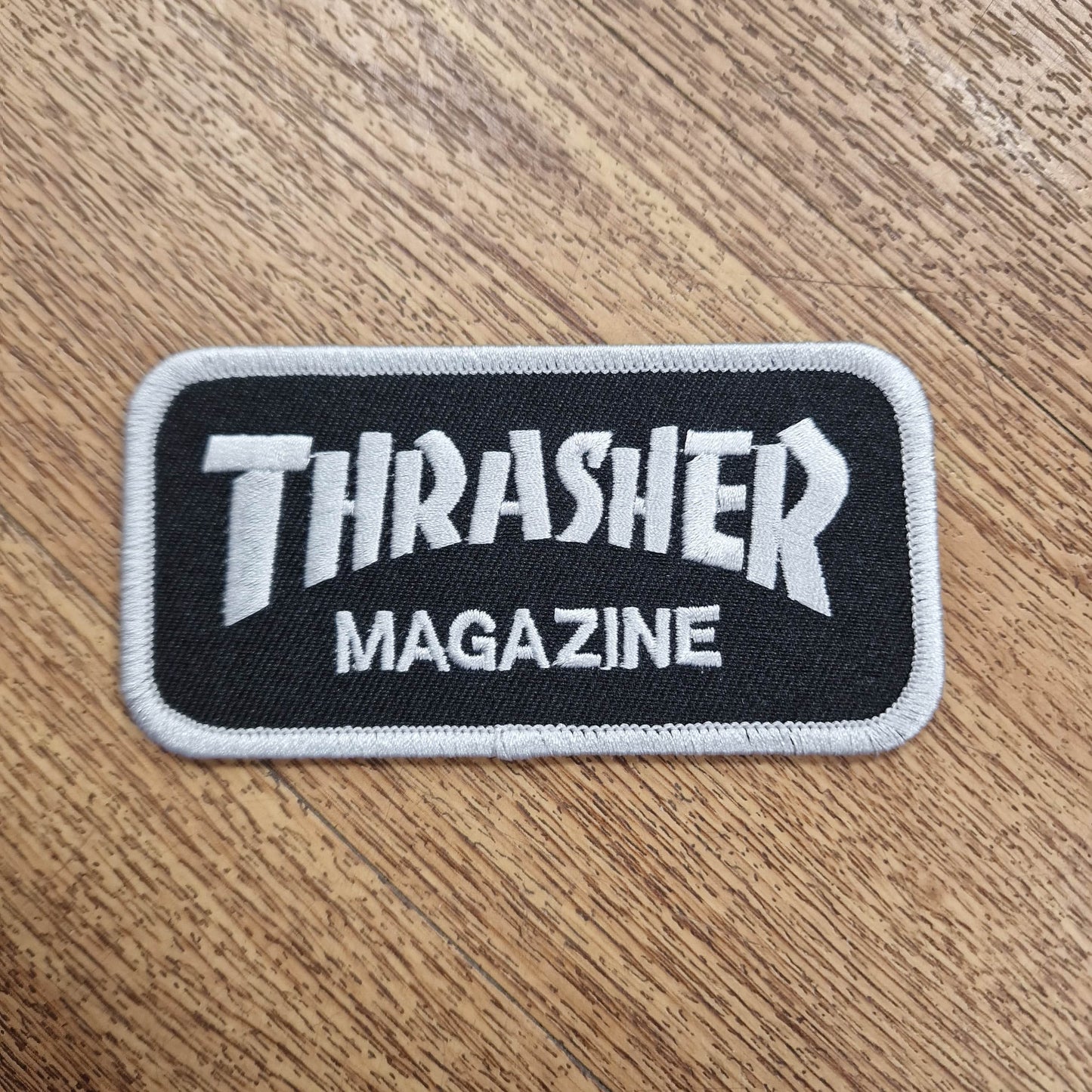 Thrasher Clothing & Shoes Black/Silver Thrasher Magazine Embroidered Patch