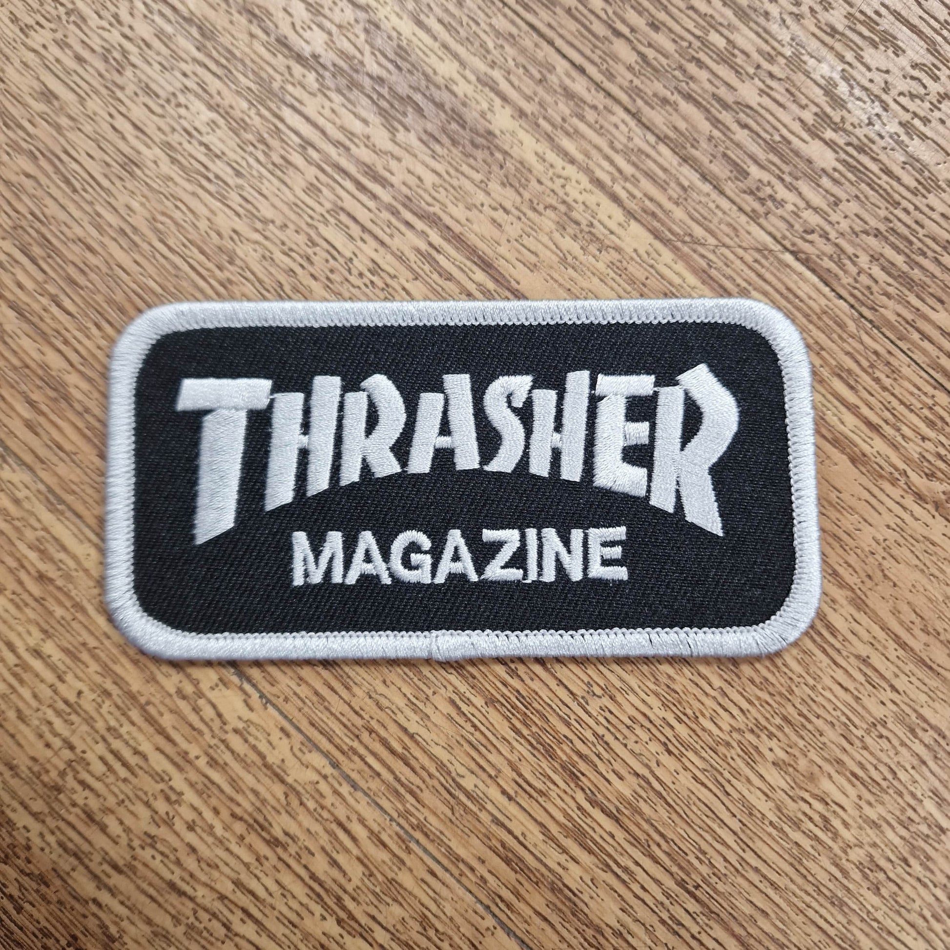 Thrasher Clothing & Shoes Black/Silver Thrasher Magazine Embroidered Patch
