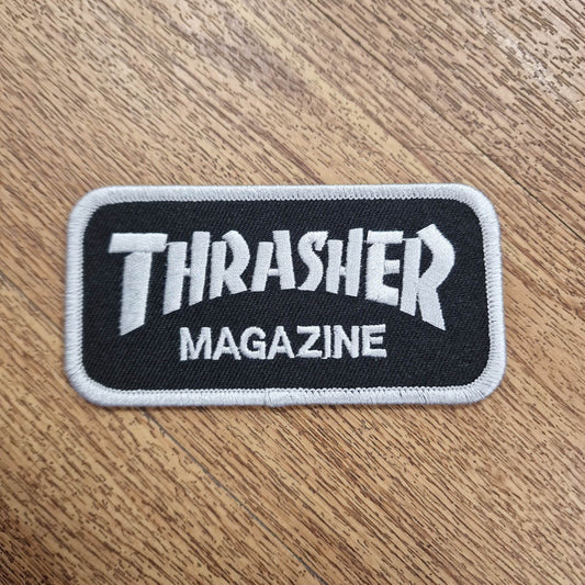 Thrasher Clothing & Shoes Black/Silver Thrasher Magazine Embroidered Patch