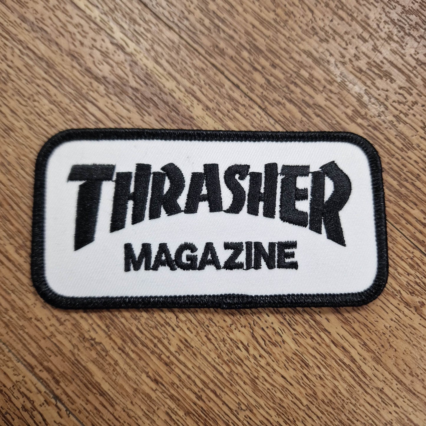 Thrasher Clothing & Shoes White/Black Thrasher Magazine Embroidered Patch