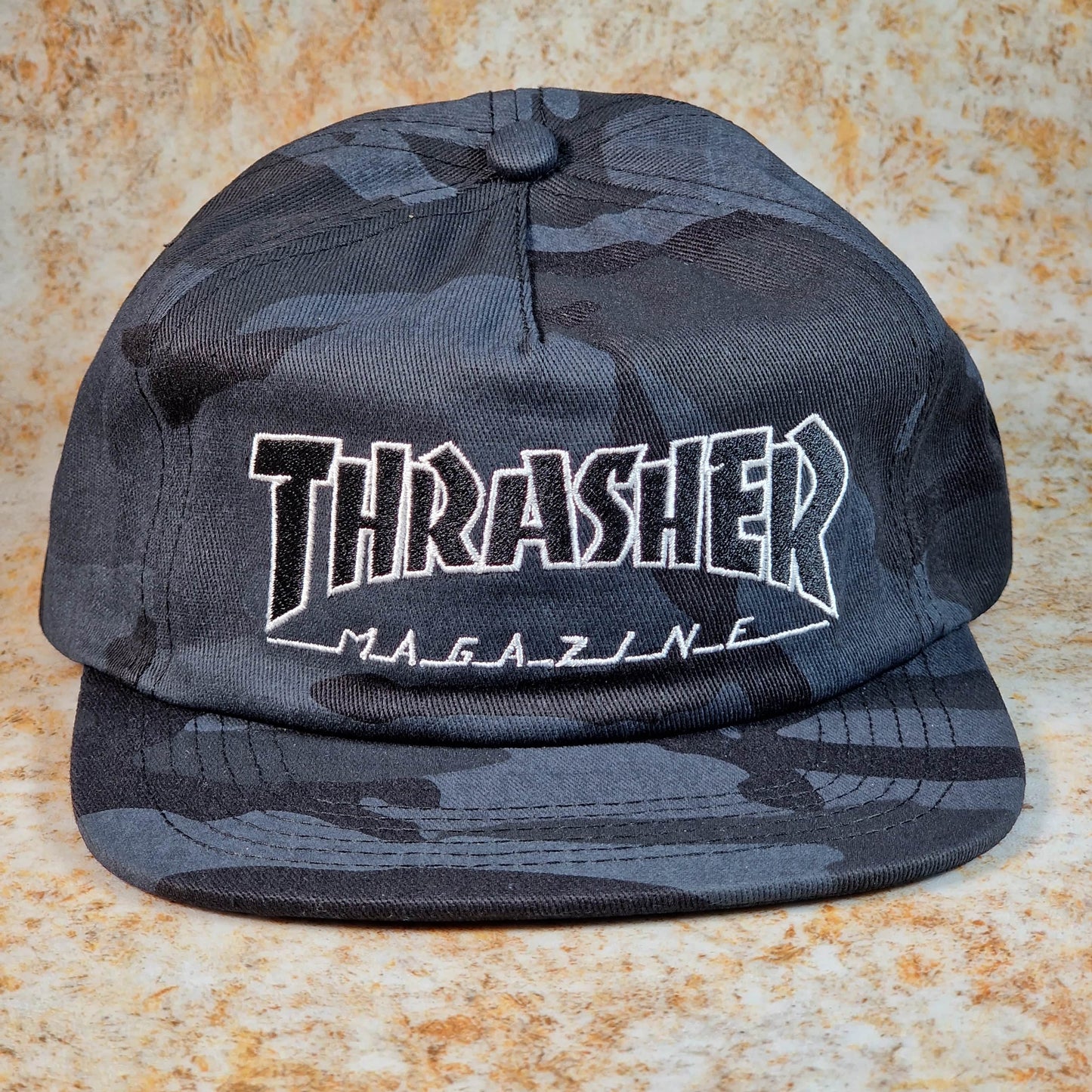 Thrasher Clothing & Shoes Black Thrasher Outlined Snapback Cap Black Camo
