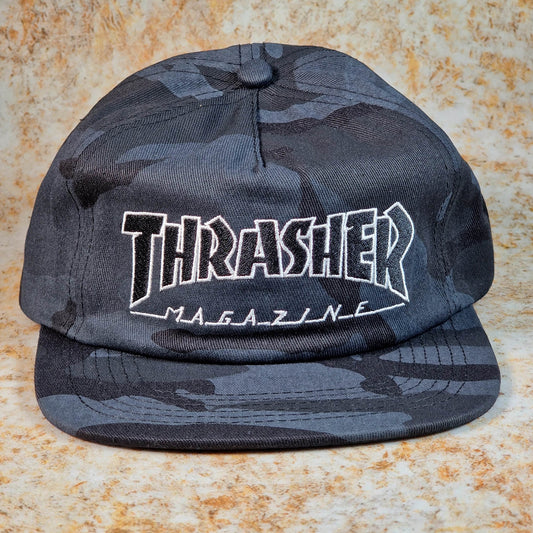 Thrasher Clothing & Shoes Black Thrasher Outlined Snapback Cap Black Camo