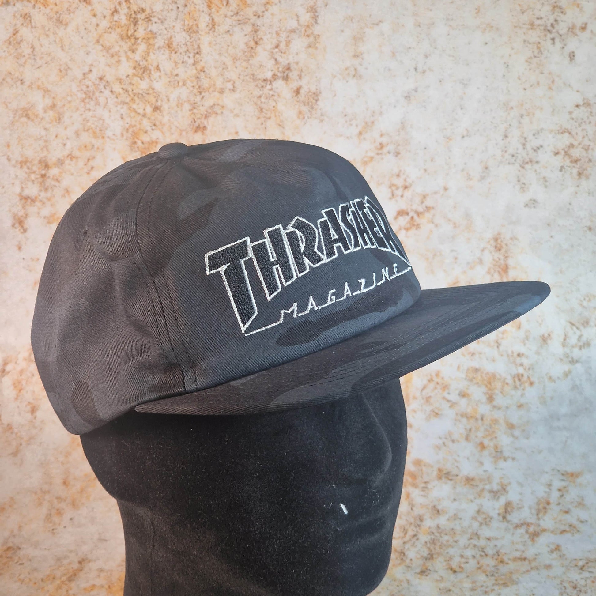 Thrasher Clothing & Shoes Black Thrasher Outlined Snapback Cap Black Camo