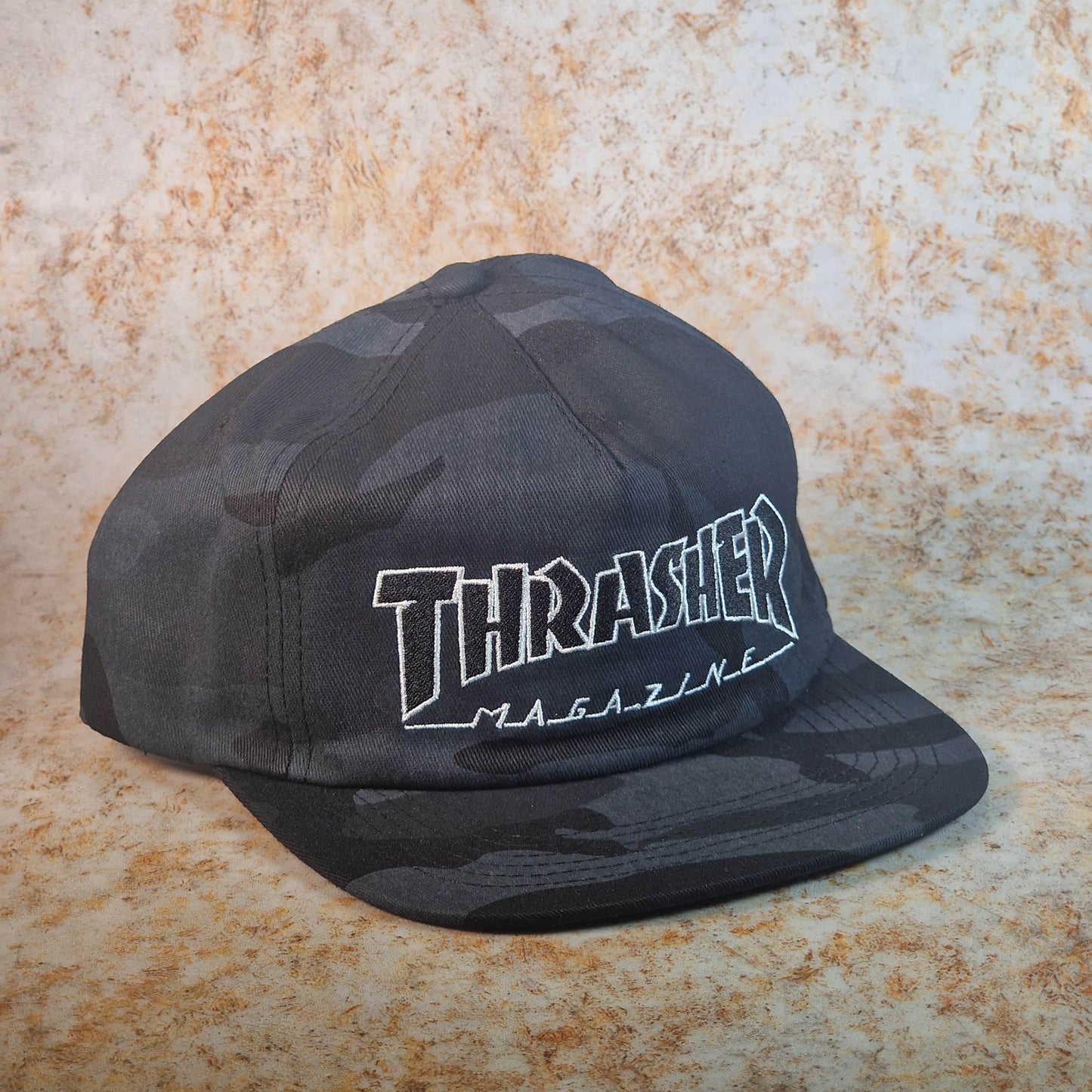 Thrasher Clothing & Shoes Black Thrasher Outlined Snapback Cap Black Camo