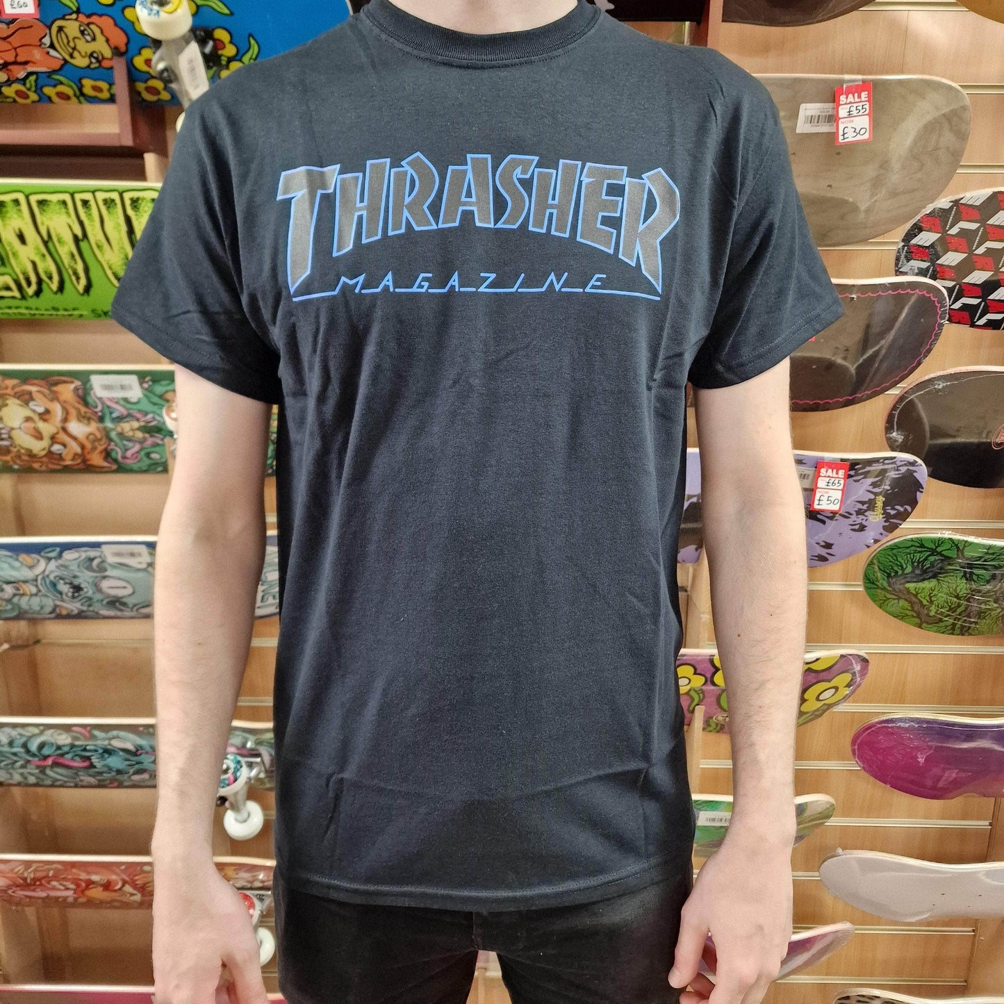 Thrasher Clothing & Shoes Thrasher Outlined T-shirt Black / Black