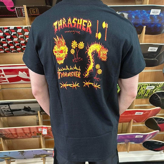 Thrasher Clothing & Shoes Thrasher Sketch T-Shirt Black