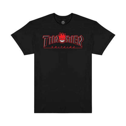 Thrasher Clothing & Shoes Thrasher x Spitfire Big Head Outline T-Shirt Black