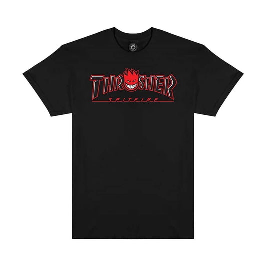 Thrasher Clothing & Shoes Thrasher x Spitfire Big Head Outline T-Shirt Black
