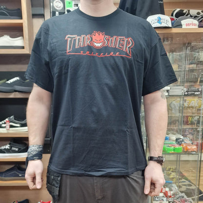 Thrasher Clothing & Shoes Thrasher x Spitfire Big Head Outline T-Shirt Black