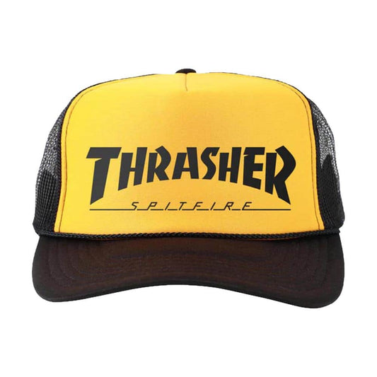 Thrasher Clothing & Shoes Black/White Thrasher x Spitfire Trucker Cap Black / Gold